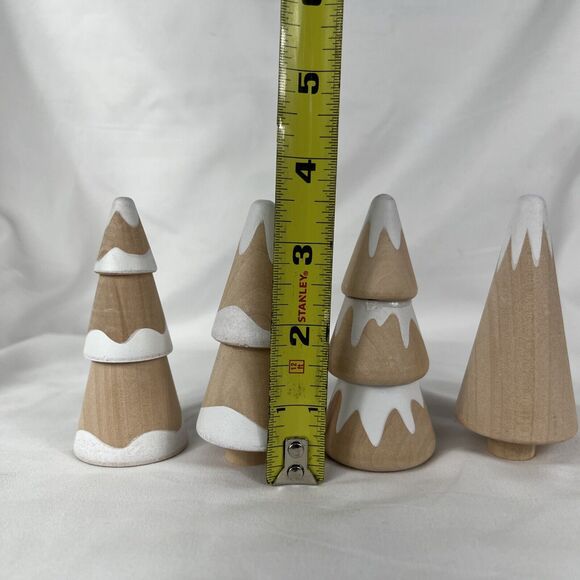 Bullseye Playground Wooden Christmas Trees Lot Set Of Four - Picture 5 of 8